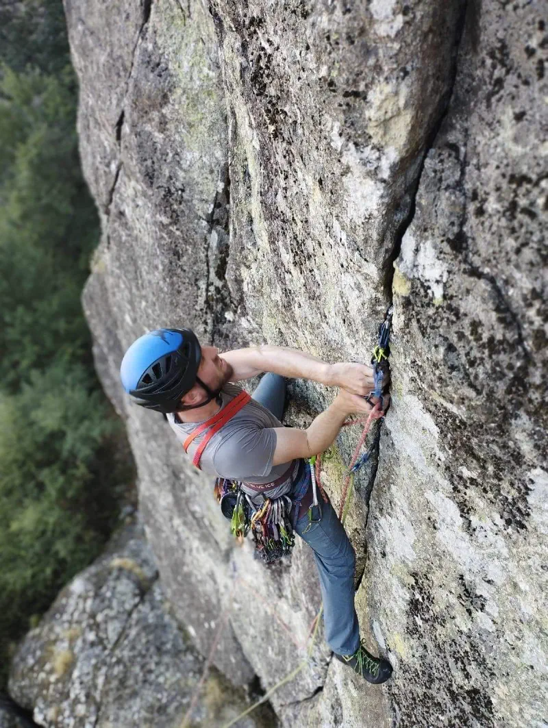Trad climbing