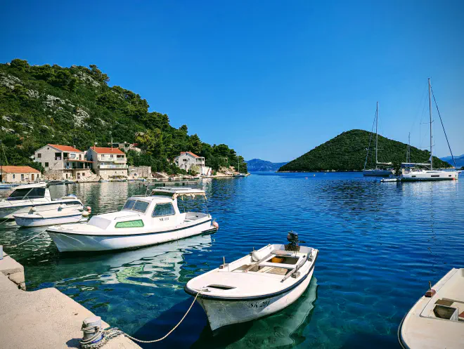 View of the port of Prožurska Luka