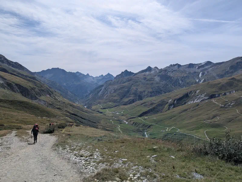 Dans la montée au col de la Seigne