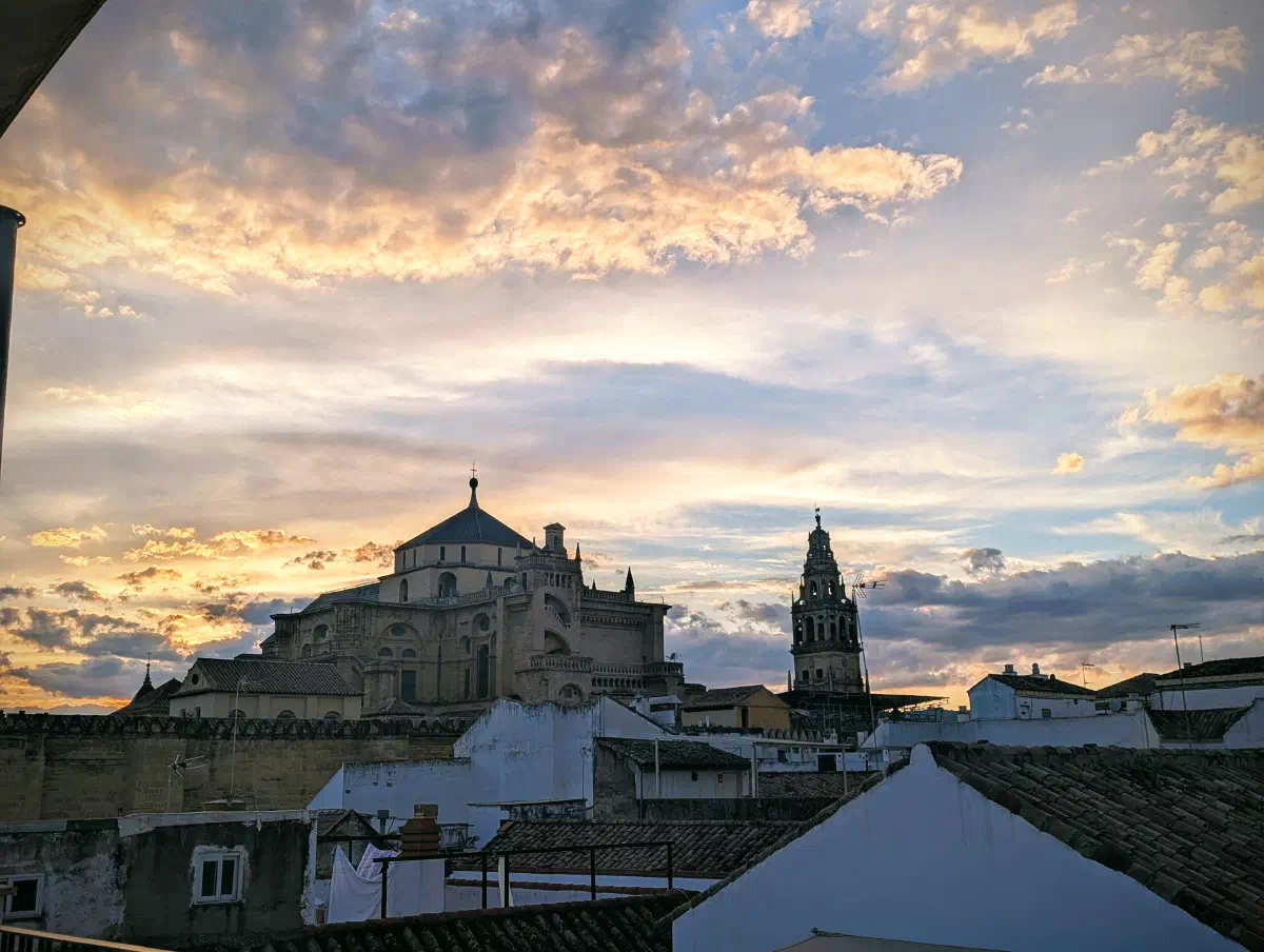 Vue de notre logement à Cordoue sur la mosquée-cathédrale